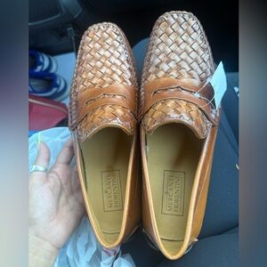 Mercanti Fiorentini Tan Woven Loafers for Men